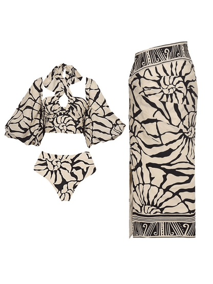 Maureen Baskılı Üç Parçalı Bikini Takımı