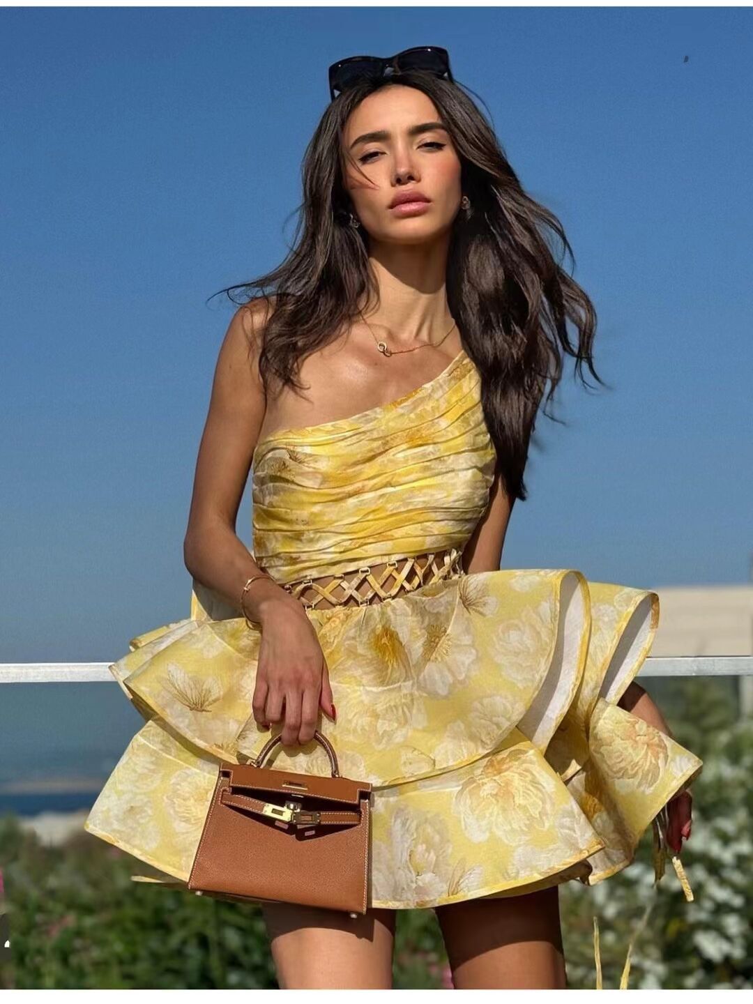 Daphne | Çiçekli Tek Omuz Mini Elbise