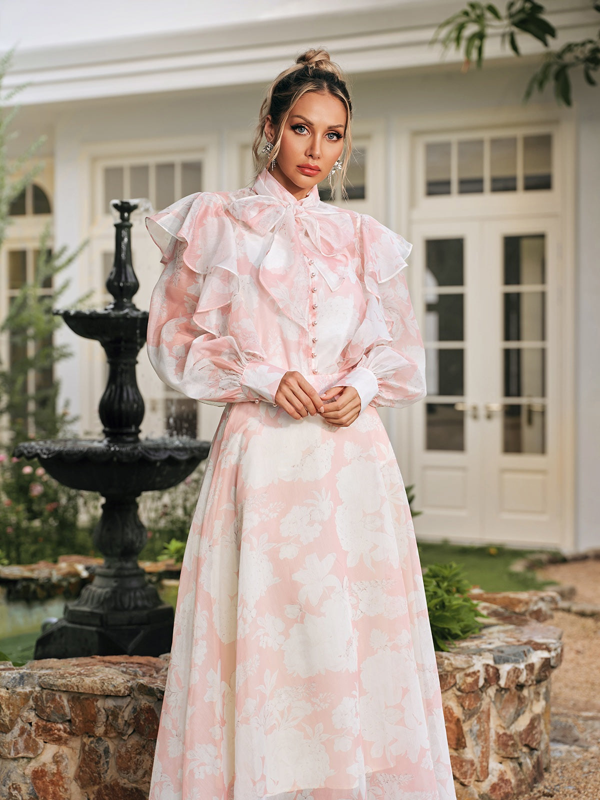 Ridhi Çiçek Baskılı Etek Takımı