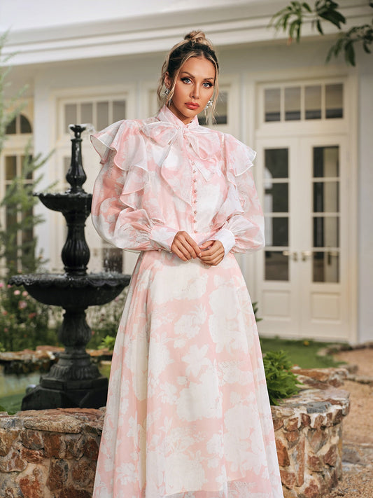 Ridhi Çiçek Baskılı Etek Takımı