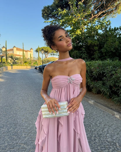 Collins | Ruffle Askısız Maksi Elbise