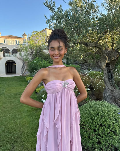 Collins | Ruffle Askısız Maksi Elbise