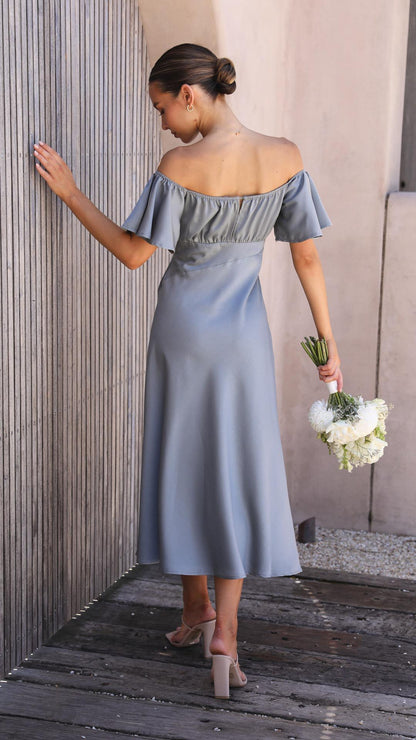 Nalani | Kelebek Kollu Omuz Açık Maksimum Elbise