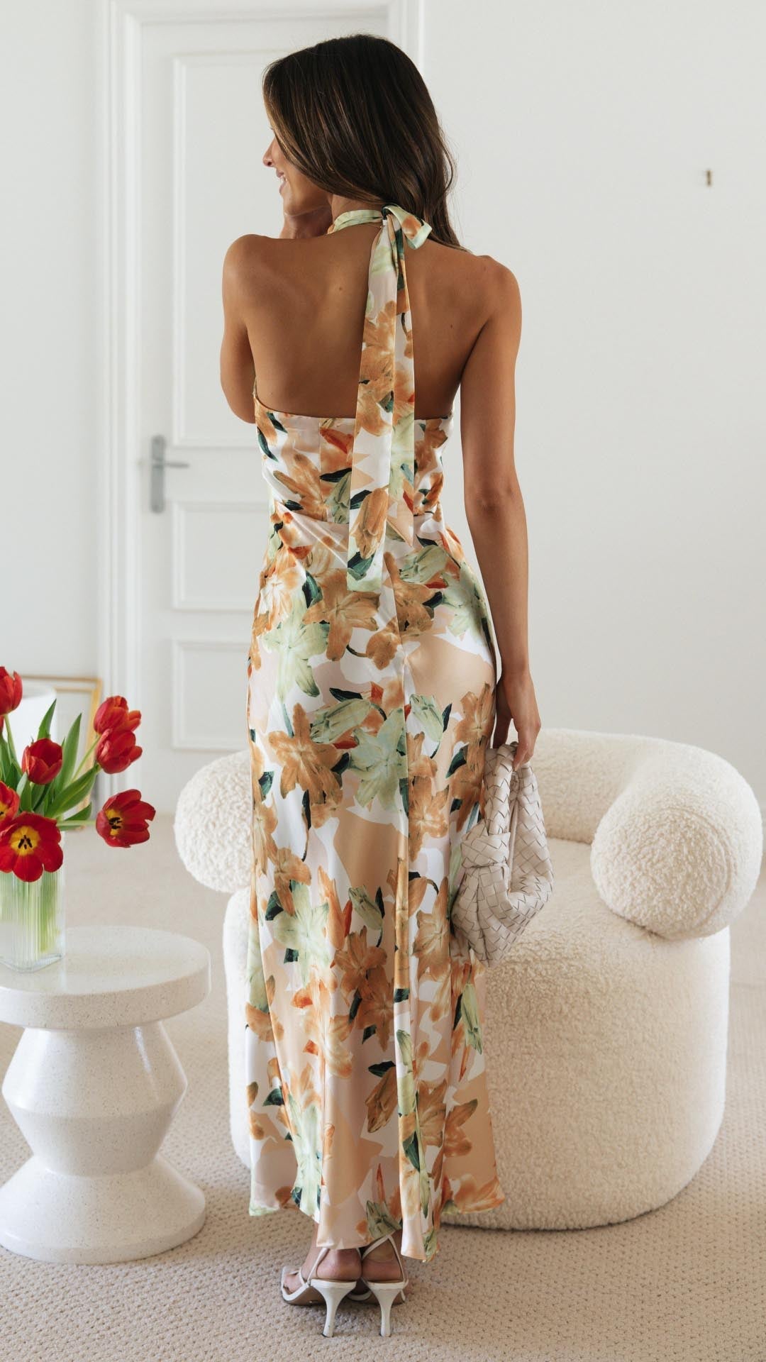 Shannon | Çiçekli Halter Maxi Elbise