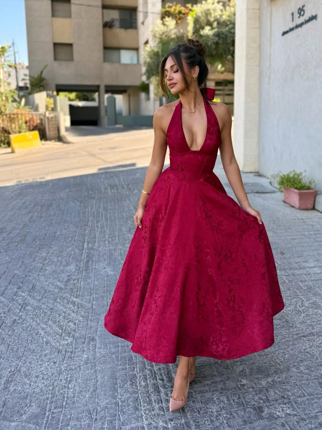 Esmeralda | Kayışsız Askısız Midi Elbise