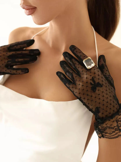 Kadınlar için şık dantel eldivenler - HANAS