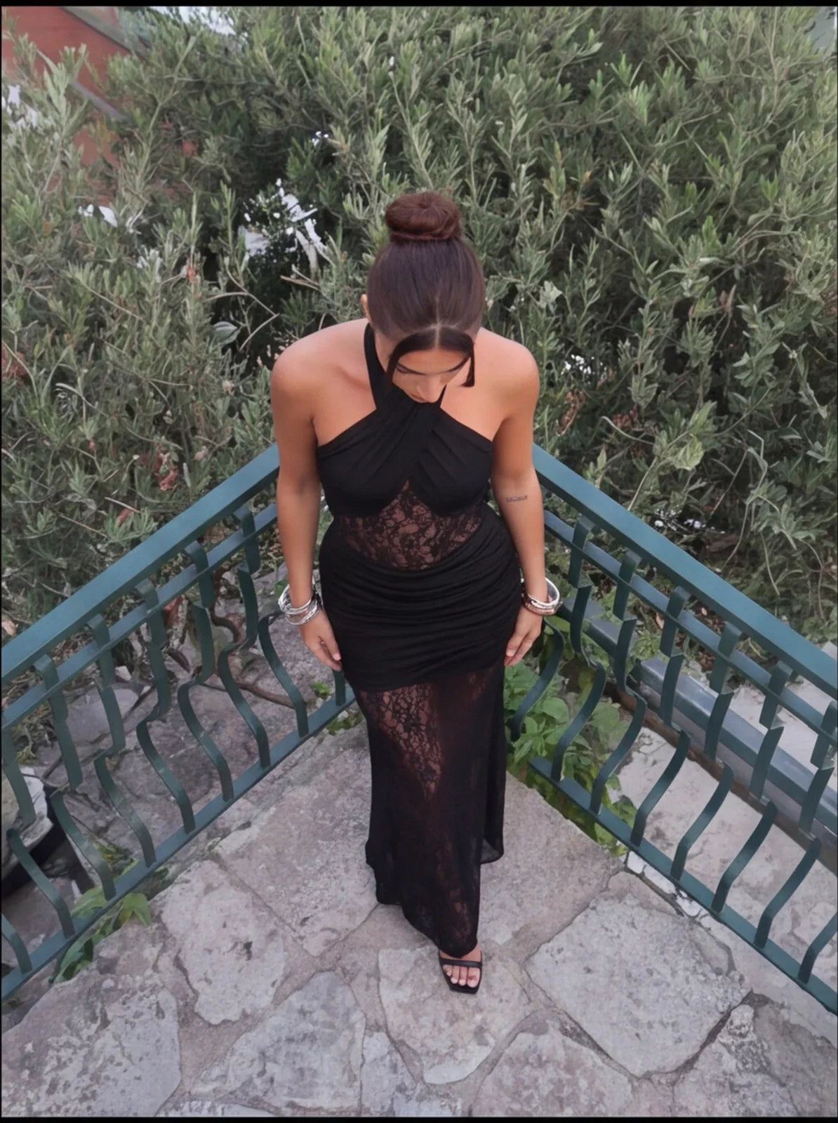 Dantel Detaylı Maxi Dress